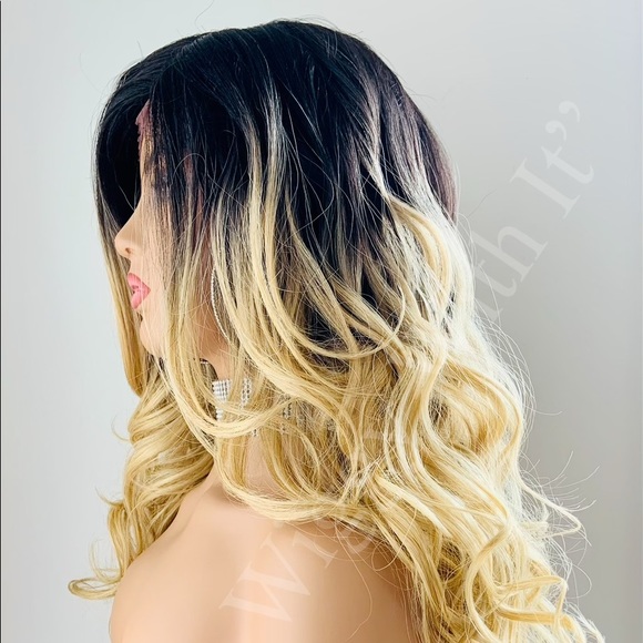 Gorgeous Ombre Blonde Premium Fiber Lace Front Wig - Picture 8 of 13